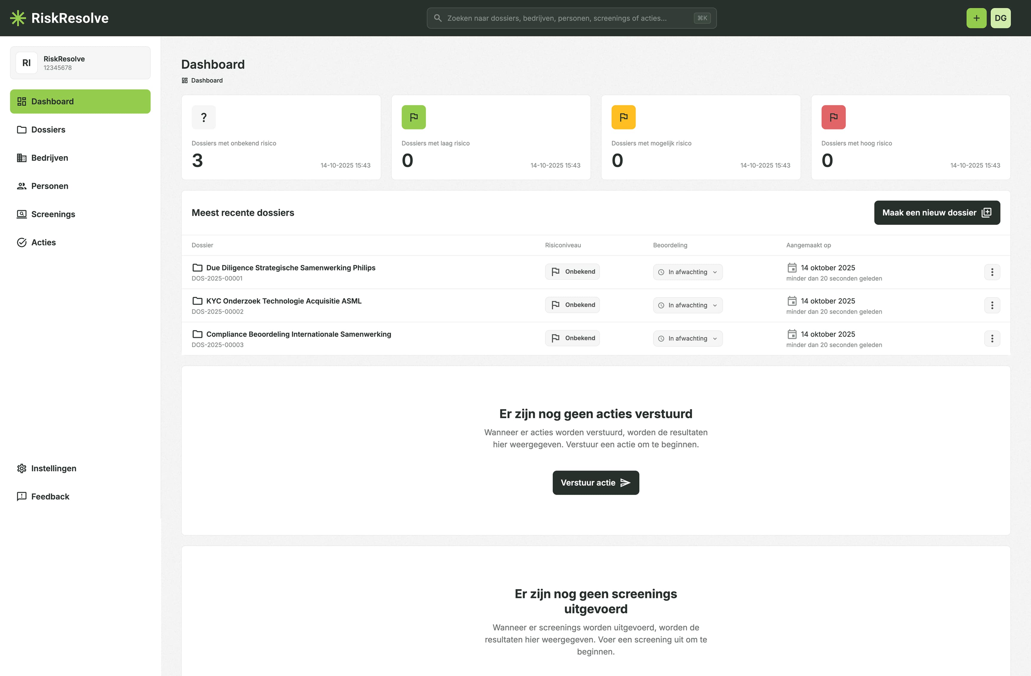 RiskResolve Dashboard